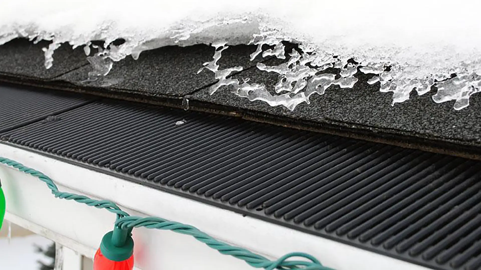 Close-up of gutter guard protection